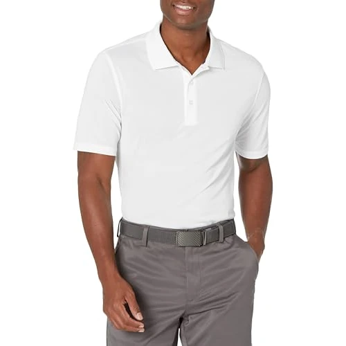 Limited-time offer: Amazon Essentials Men's Golf Polo Shirt, Moisture-Wicking Quick Dry, Short Sleeve, White, M from 11.60 GBP to 8.06 GBP (save 31%)