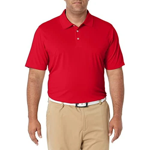 Amazon Essentials Herren Golf-Poloshirt, Schnell trocknend, Kurzarm, Kirschrot, M