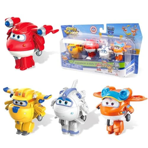 Limited-time offer: Super Wings - 2" Transform-a-Bots 4-Pack Supercharged Jett, Donnie, Astra, Sunny Airplane Toys Vehicle Mini Figures | Fun Preschool Toy Planes for 3 4 5 Year Old Boys and Girls from 19.82 GBP to 19.82 GBP (save 0%)