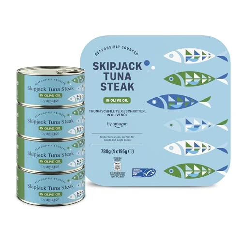 Offerta a tempo: by Amazon Tonno intero all'olio d'oliva, 195g, Confezione da 4 - 0.00% da 9.42 € a 9.42 €