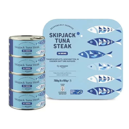Oferta limitada: by Amazon Atún listado entero al natural, 195g, paquete de 4 de 9.40 € a 7.43 € (ahorro 21%)