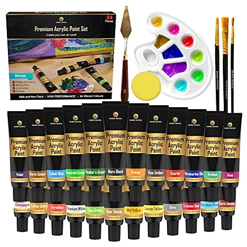 Offerta a tempo: Desire Deluxe - Il Set Dipingere acrilici - Non tossici, a base di acqua, pittura su roccia. Kit pennarelli per pietra, ceramica, vetro, legno, porcellana, ciottoli. Set completo per l'artigianato - 0.00% da 14.99 € a 14.99 €