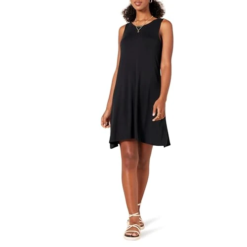 Oferta limitada: Amazon Essentials Vestido con Vuelo sin Mangas (Talla Grande Disponible) Mujer, Negro, M de 24.80 € a 24.80 € (ahorro 0.00%)