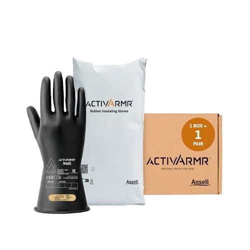 Oferta limitowana: Ansell ActivArmr E013B,Rękawice elektryczne klasa 00 (500V),Izolowane rękawice robocze,Ochronne rękawice gumowe,Izolowane rękawice elektryczne,Damskie I Męskie,Czarne, rozmiar L (1 para) z 241.70 zł na 241.70 zł (oszczędź 0.00%)
