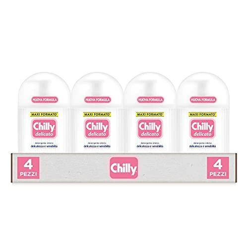 Offerta a tempo: Chilly, Detergente Intimo Delicato, Detergente per l'Igiene Intima con Molecola Antiodore - Formula Delicata e Lenitiva - PH 5, Clinicamente Testato - Confezione da 4 Flaconi da 300 ml - 35% da 19.99 € a 12.99 €