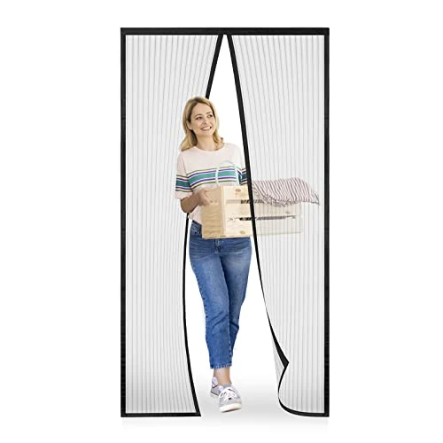 Offre limitée : Moustiquaire porte Magnétique Moustiquaire sur Mesure de Porte,Rideau de Porte Antimoustique, pour Couloirs, Portes, Patio.Facile à installer le joint d'étanchéité, Noir, 140 x 205 cm de 26.29 € à 19.99 € (24% de remise)