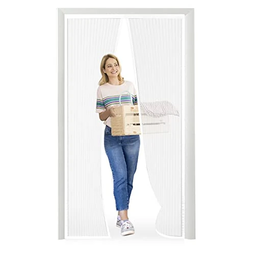 Offerta a tempo: Meet Beauty Zanzariera Magnetica 120 x 225 cm per Porte, Upgrade Zanzariera Porta Finestra, Bianco - 46% da 23.99 € a 12.99 €