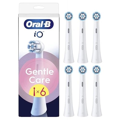 Offerta a tempo: Oral-B Testine di Ricambio iO Gentle Care Bianche per Spazzolino Elettrico Oral B, 6 Testine Rotonde Autentiche per Gengive Sensibili, Setole angolate per rimuovere la placca - 42% da 59.99 € a 34.99 €