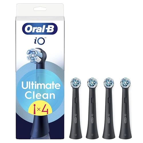 Offerta a tempo: Oral-B Testine di Ricambio iO Series Ultimate Clean Nere, 4 Testine di Ricambio per Spazzolino Elettrico Oral B, Rotonde Originali, con setole CrissCross per rimuovere la placca - 38% da 39.99 € a 24.99 €