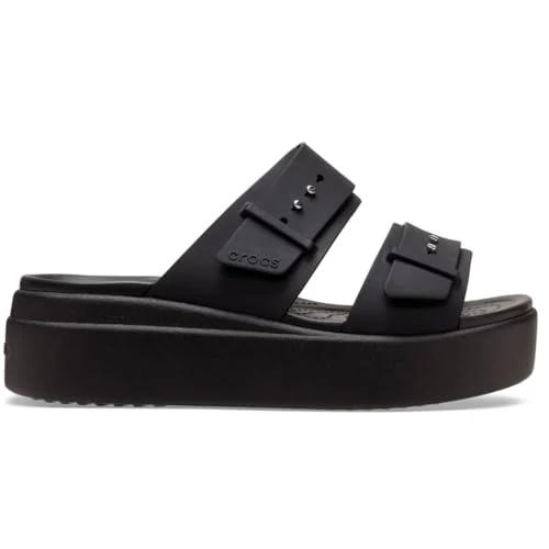 Offerta a tempo: Crocs Brooklyn Buckle Low Wedge, Sandali Donna, Nero, 42/43 EU - 40% da 59.99 € a 35.90 €