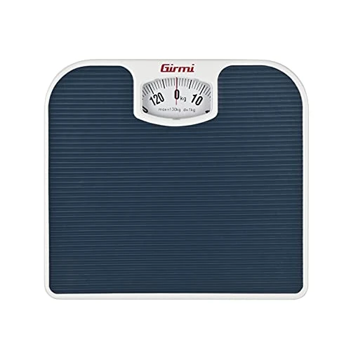 Offerta a tempo: Girmi BP02 Bilancia Pesapersone Meccanica Analogica, 1 Kg/130 Kg, Quadrante grande, Pedana antiscivolo, Facile lettura, Design Vintage, Blu - 26% da 14.90 € a 11.03 €
