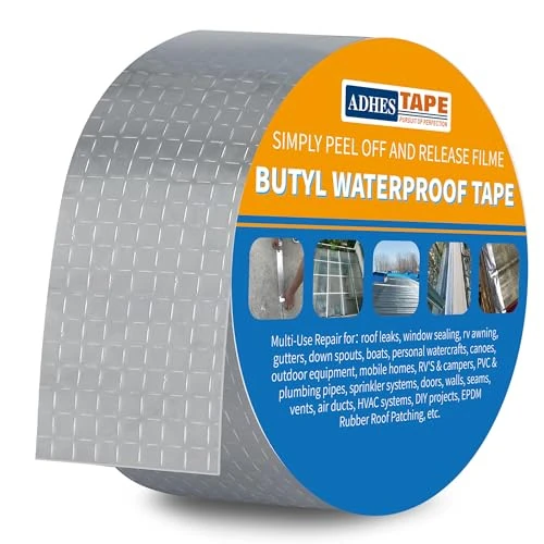 Limited-time offer: ADHES Butyl Tape Waterproof Tape, 2inch x 16feet Aluminum Foil Tape | Butyl Sealant Tape for RV Repair,Window,Boat and Pipe Sealing,Glass&EDPM Rubber Roof Patching(Model:RA100-1,Glue Color:White) from $12.99 to $12.21 (save 6%)