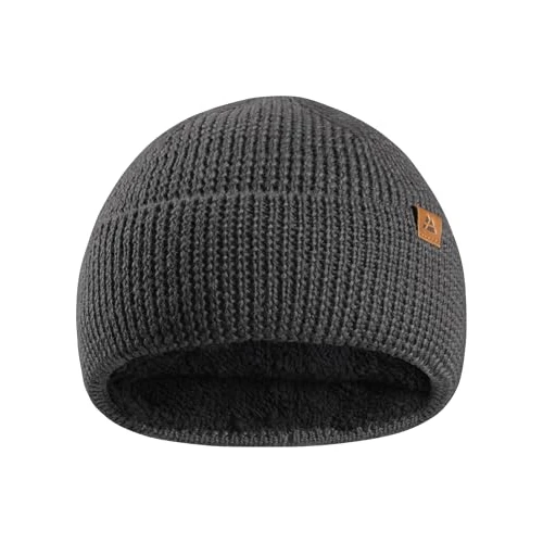 DANISH ENDURANCE Merino Kindermütze mit Fleece, Wintermütze Jungen & Mädchen, Atmungsaktive Merino Mütze, Gefütterte Beanie Mütze Kinder, Unisex, Grau, Einheitsgröße