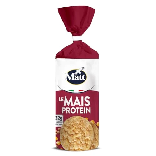 Matt, Le Mais Protein Bio, Gallette di Mais con Farina di Lenticchie, Alto Contenuto di Proteine, Senza Glutine e Senza Lievito, Fonte di Fibre, Snack Croccante e Gustoso, Confezione 100 gr