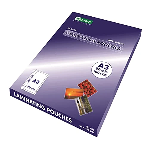 Limited-time offer: D.RECT Laminating Pouches A3 80mic – Hot Laminating Pouches Glossy – Laminating Film Packaging Pack of 100 Transparent from $56.92 to $56.92 (save 0.00%)