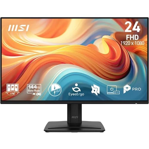 Offerta a tempo: msi PRO MP243 E14 – Monitor 24" FHD (1920×1080) IPS, 144 Hz, 1 ms, HDR Ready, Adaptive-Sync, Eye Care, Altoparlanti Integrati, HDMI 1.4b, DisplayPort 1.2a, Frameless, Regolabile in Inclinazione, VESA - 31% da 109.00 € a 74.90 €