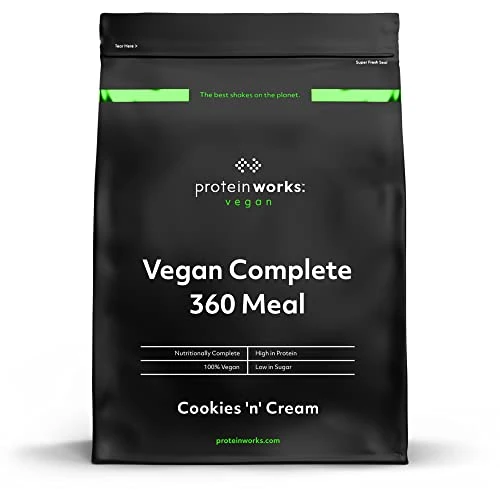 Repas Complet 360 Vegan | Cookies Crème | Nutritionnellement équilibré | 100% vegan | Repas rapide et abordable | THE PROTEIN WORKS | 1kg