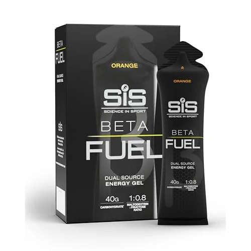 Science in Sport BETA Fuel Dual Source Gel 6x60ml Naranja - Gel energético rico en carbohidratos con 40g de hidratos de carbono - Energy gel de fácil digestión para un rendimiento óptimo