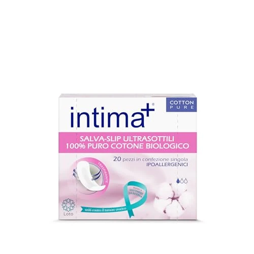 Offerta a tempo: Intima+ | Salvaslip Ultrasottili in Puro Cotone Biologico, per Intimo Donna, Ipoallergenici, pH Fisiologico - 20 Pezzi - 44% da 3.18 € a 1.79 €