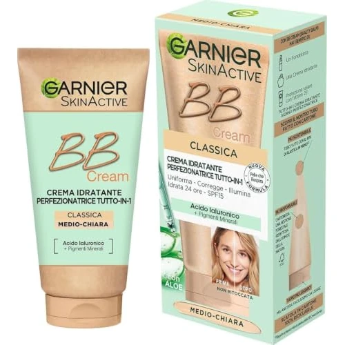 Oferta limitada: Garnier BB Cream Classic SkinActive, para piel uniforme e hidratada, aspecto natural, enriquecido con ácido hialurónico, aloe vera y pigmentos minerales, SPF 15, tono: medio-claro de 12.13 € a 12.13 € (ahorro 0.00%)