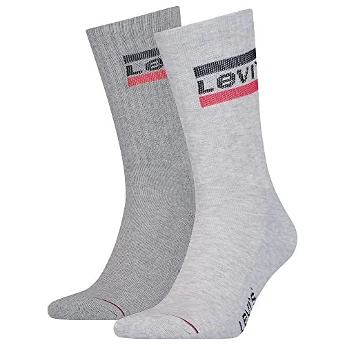 Oferta ograniczona: Levi's Crew skarpety uniseks, 2 sztuki, szary, 39-42 EU z 39.17 EUR na 39.17 EUR (znizka 0%)