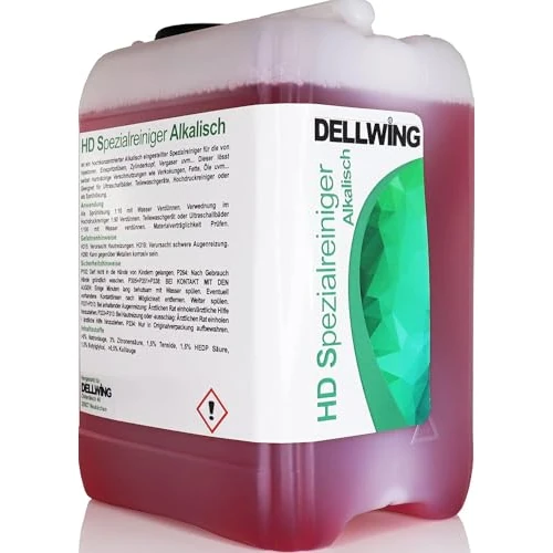 DELLWING Specjalny środek czyszczący HD alkaliczny, 5 l, koncentrat do czyszczenia części samochodowych, takich jak gaźniki, głowice cylindra, wtryskiwacze, dysze wtryskowe i wiele innych