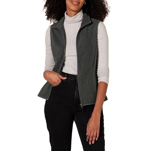 Amazon Essentials Women's Classic-Fit Sleeveless Polar Soft Fleece Vest (Available in Plus Size), Charcoal Heather, L