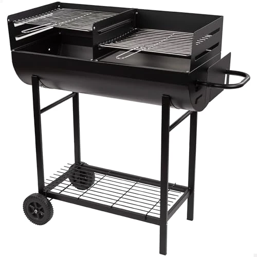 Limited-time offer: Aktive 52809 Charcoal and Wood Grill, Height Adjustable, Dimensions 97 x 42 x 96 cm, Double Steel Grill and Removable Ash Tank, 2 Wheels for Easy Transport, Designed for Outdoor Use from 98.99 £ to 98.99 £ (save 0.00%)