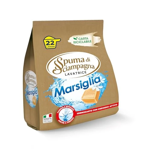 Spuma Di Sciampagna Detergente para lavadora en polvo blanco puro, 22 lavados – 990 g