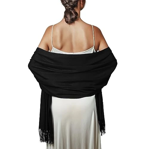 Offre limitée : PIOYMEYA Chale Noir Femme Hiver Chaud Etole Mariage Echarpe Foulard Grosse Echarpes Foulards Châle Pashmina de 14.99 € à 14.99 € (0.00% de remise)