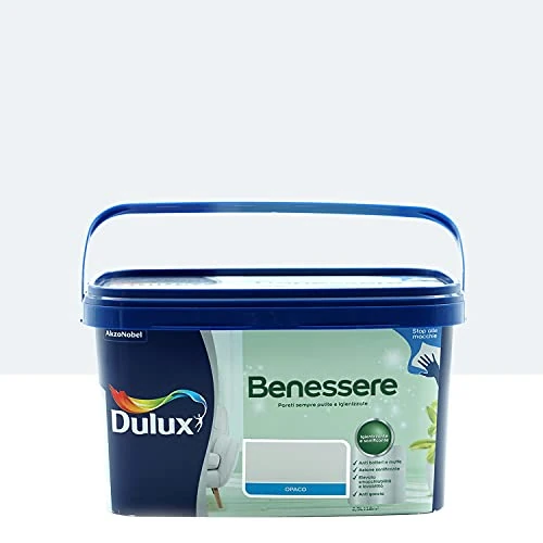 Offerta a tempo: Dulux Benessere Pittura Colorata all'Acqua per Interni Superlavabile Anti Muffa Anti Batteri con Ioni D'Argento, 2.5 Litri, Grigio Nuvola, 2.5L - 7% da 32.99 € a 30.59 €