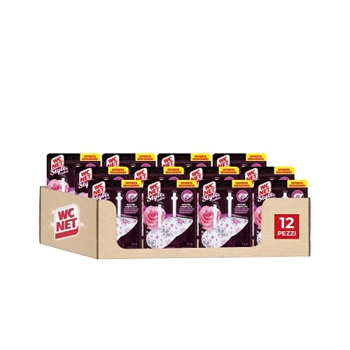 WC Net Tableta Style Active – Limpiador higienizante sólido para inodoro, fragancia Pink Harmony, 2 unidades x 12 paquetes – 1650 g