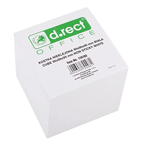 Offre limitée : D.RECT Bloc de papier de rechange pour boîte à notes, 90 x 90 x 90 mm, env. 850 feuilles, blanc de 6.79 EUR à 6.79 EUR (remise 0%)
