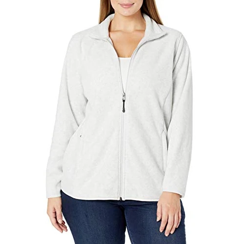 Offerta a tempo: Amazon Essentials Giacca in pile morbido con cerniera intera dal taglio classico (disponibile in taglie forti) Donna, Grigio Chiaro Puntinato, S - 0.00% da 22.60 € a 22.60 €