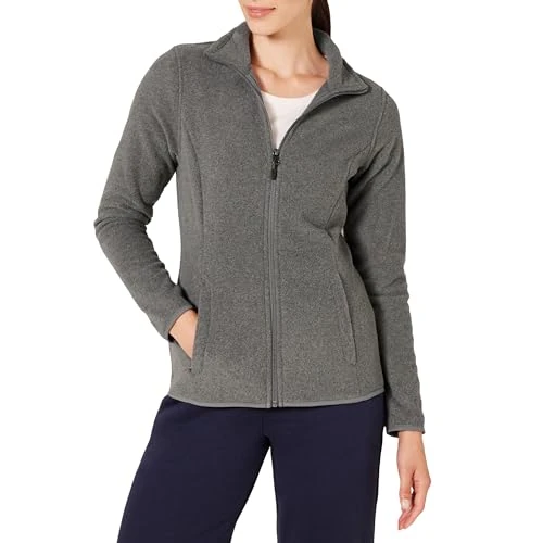Limitiertes Angebot: Amazon Essentials Damen Polar-Soft-Fleece-Jacke mit durchgehendem Reißverschluss (Erhältlich in Übergröße), Kohlegrau meliert, Größe S von 23.80 EUR auf 17.49 EUR (Spare 27%)