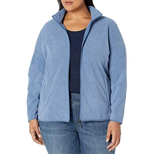 Offerta a tempo: Amazon Essentials Giacca in pile morbido con cerniera intera dal taglio classico (disponibile in taglie forti) Donna, Blu Puntinato, M - 0.00% da 18.50 € a 18.50 €
