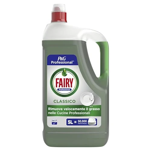 Offerta a tempo: Fairy PRO Original Detersivo Liquido, 5L Lava fino a 50.000 Piatti, 100% Efficace sulle Macchie di Grasso Trovate nelle Cucine Professionali, Conforme HACCP - 39% da 21.98 € a 13.41 €
