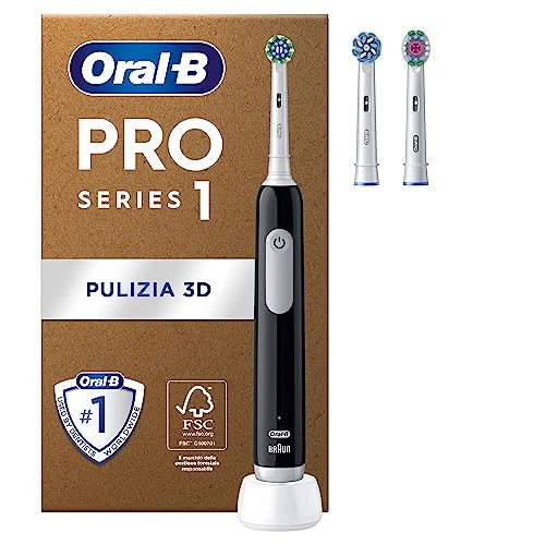 Tijdelijke aanbieding: Oral-B Pro Series 1 Plus Edition Zwarte Elektrische Tandenborstel, 3 opzetborstels, 3 poetsmodi voor tandheelkundige verzorging, recyclebare verpakking, ontworpen door Braun van 63.44 € naar 63.44 € (0.00% korting)