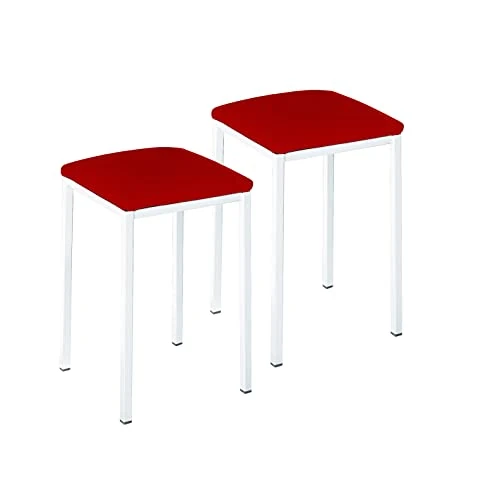 Offerta a tempo: ASTIMESA Due sgabelli da cucina modello quadrato in similpelle rossa - 0.00% da 82.98 € a 82.98 €