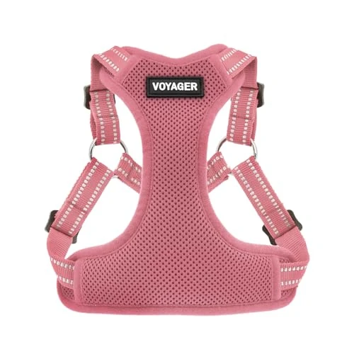 Limited-time offer: Voyager Adjustable Dog Harness with Reflective Stripes by Best Pet Supplies, Heavy-Duty Full Body No Pull Vest with Leash D-Ring, Breathable, Pink, size S from 7.05 £ to 7.05 £ (save 0.00%)