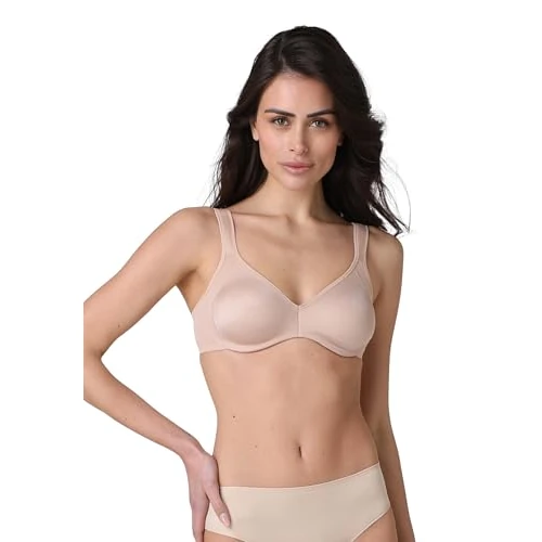 Lovable Con Ferretto-Riducente E Contenitivo In Microfibra per Comfort E Sostegno-Taglie Forti-Modern Shaping Minimizer Sujetador, Polvo, 34 / 3D para Mujer