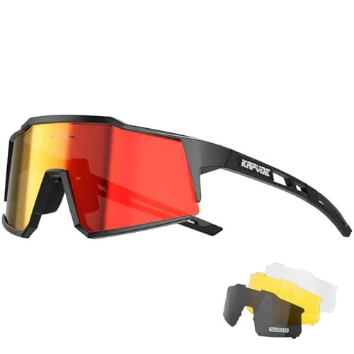 Offerta a tempo: KAPVOE Occhiali da Ciclismo 4 Lenti Uomo Donna K9022 - 0.00% da 36.99 € a 36.99 €
