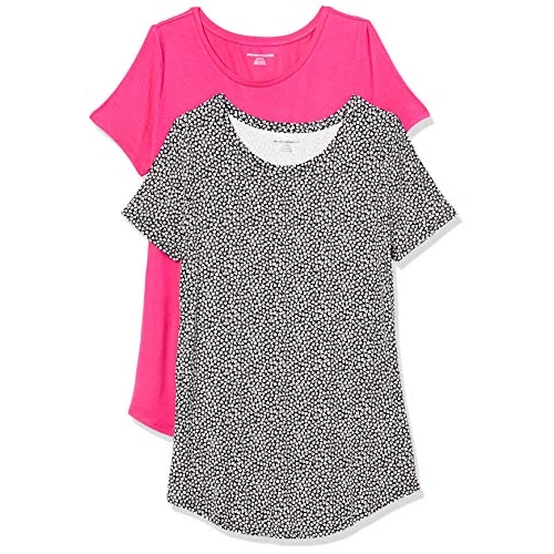 Limited offer: Amazon Essentials Women's Short-Sleeve Scoopneck Tunic Tops, Pack of 2 from 15.00 USD to 15.00 USD (save 0%)