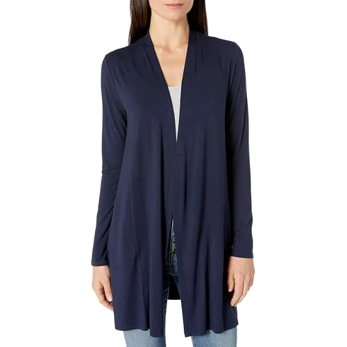 Limited offer: Amazon Essentials Women's Relaxed Fit Long-Line Soft Stretch Jersey Knit Open-Front Cardigan from 12.51 EUR to 12.51 EUR (save 0%)