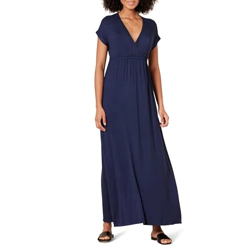 Offerta a tempo: Amazon Essentials Maxi Abito con Vita Stretta (Disponibile in Taglie Forti) Donna, Blu Marino, XS - 5% da 17.50 € a 16.57 €