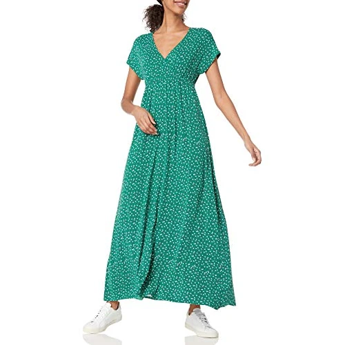 Oferta limitowana: Amazon Essentials Damska sukienka maxi z talią (dostępna w dużych rozmiarach), zielony nadruk liści, M z 122.00 zł na 122.00 zł (oszczędź 0.00%)