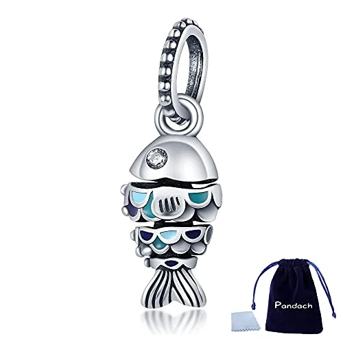 Pandach Argent Sterling 925 Charme Femmes Perles Charm avec 5A Zircone Compatible pour Pandora & Européen Bracelets