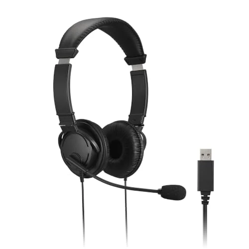 Offerta a tempo: Kensington Cuffie Hi-Fi con Comandi per il Controllo del Volume, Microfono Dotato di Cancellazione del Rumore e Archetto Regolabile, Cavo da 1,8 m con Connessione USB-A - 0.00% da 45.01 € a 45.01 €