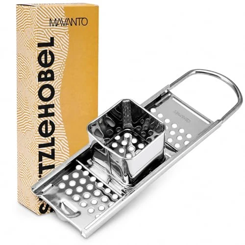 Offerta a tempo: MAVANTO® Attrezzo per spatzli in acciaio inox per spatzle & knöpfle fatti in casa - Grattugia per spatzli lavabile in lavastoviglie adatta a tutte le pentole fino a Ø 30cm - 0.00% da 18.99 € a 18.99 €