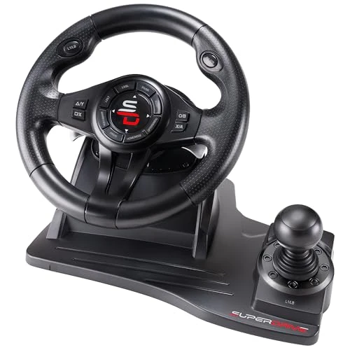 Subsonic Superdrive - GS550 Racing steering wheel with Pedals, paddles shifter, shifter & vibration for Xbox Serie X/S, PS4, Xbox One, PC (programmable for all games) (Xbox Series X///)